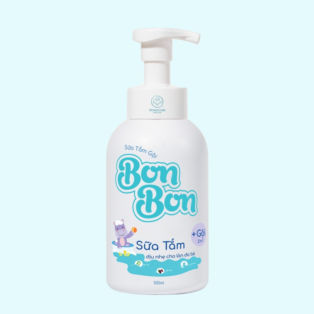 [Mua 1 Tặng 1] Sữa Tắm Gội Cho Bé Bon Bon Không Chứa Gốc Sulfate Dịu Nhẹ, Ít Bọt, Giảm Chàm – Hăm – Viêm Da