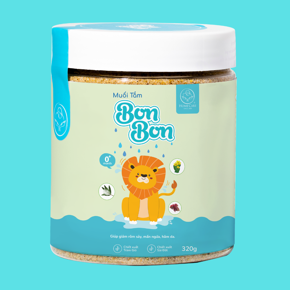 [Mua 1 Tặng 1] Muối Tắm Cho Bé Bon Bon Giảm Rôm Sảy, Mẩn Ngứa, Hăm Da, Dịu Mát Da