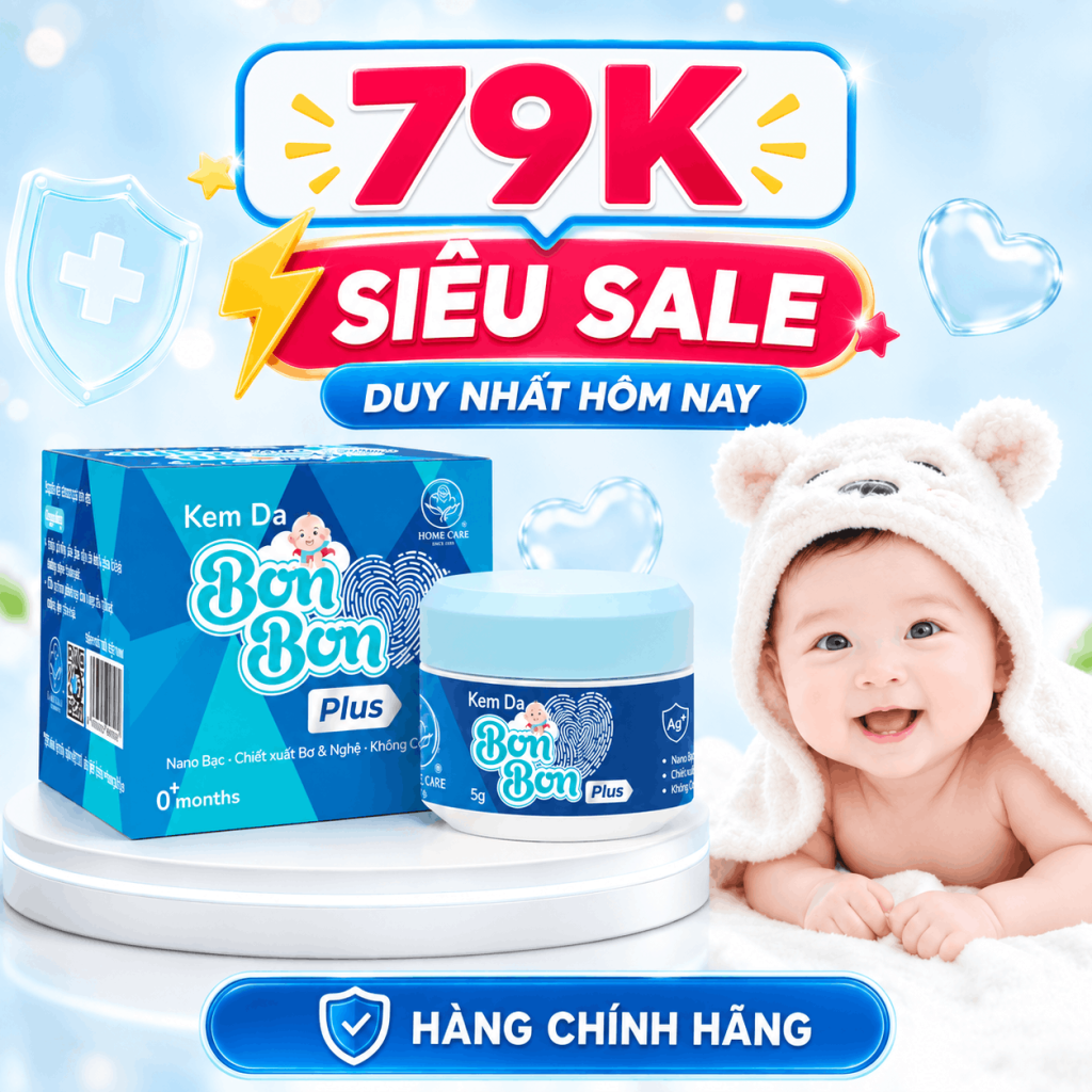 79K Kem Da Bon Bon Plus Chính Hãng Home Care - Xoa Dịu Hăm Tã, Rôm Sảy Cho Bé 0M+