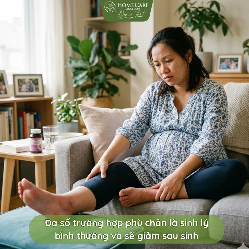 Đa số trường hợp phù chân là sinh lý bình thường và sẽ giảm sau sinh