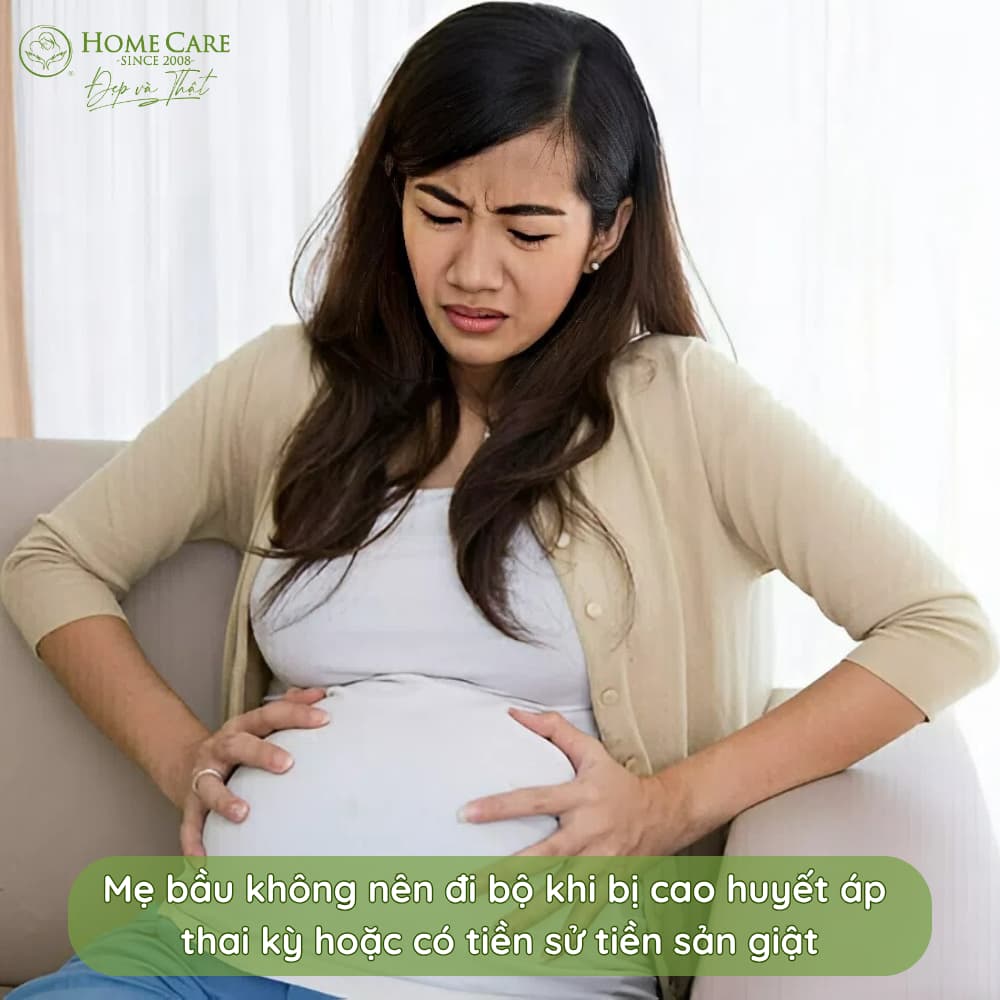 Mẹ bầu không nên đi bộ khi bị cao huyết áp thai kỳ hoặc có tiền sử tiền sản giật