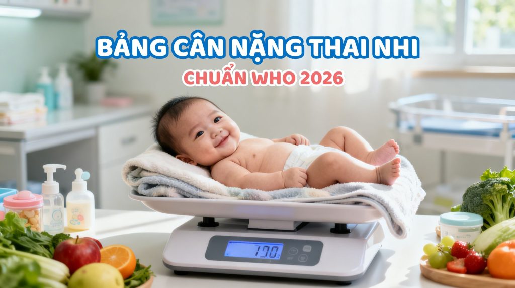 Bảng cân nặng thai nhi theo từng tháng tuổi chuẩn WHO mới nhất 2026 Bảng cân nặng thai nhi theo từng tháng tuổi chuẩn WHO mới nhất 2026