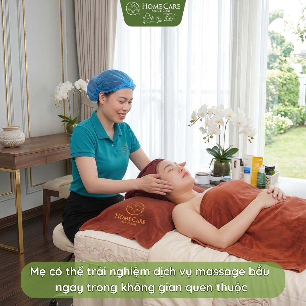 Trải nghiệm dịch vụ massage bầu ngay trong không gian quen thuộc