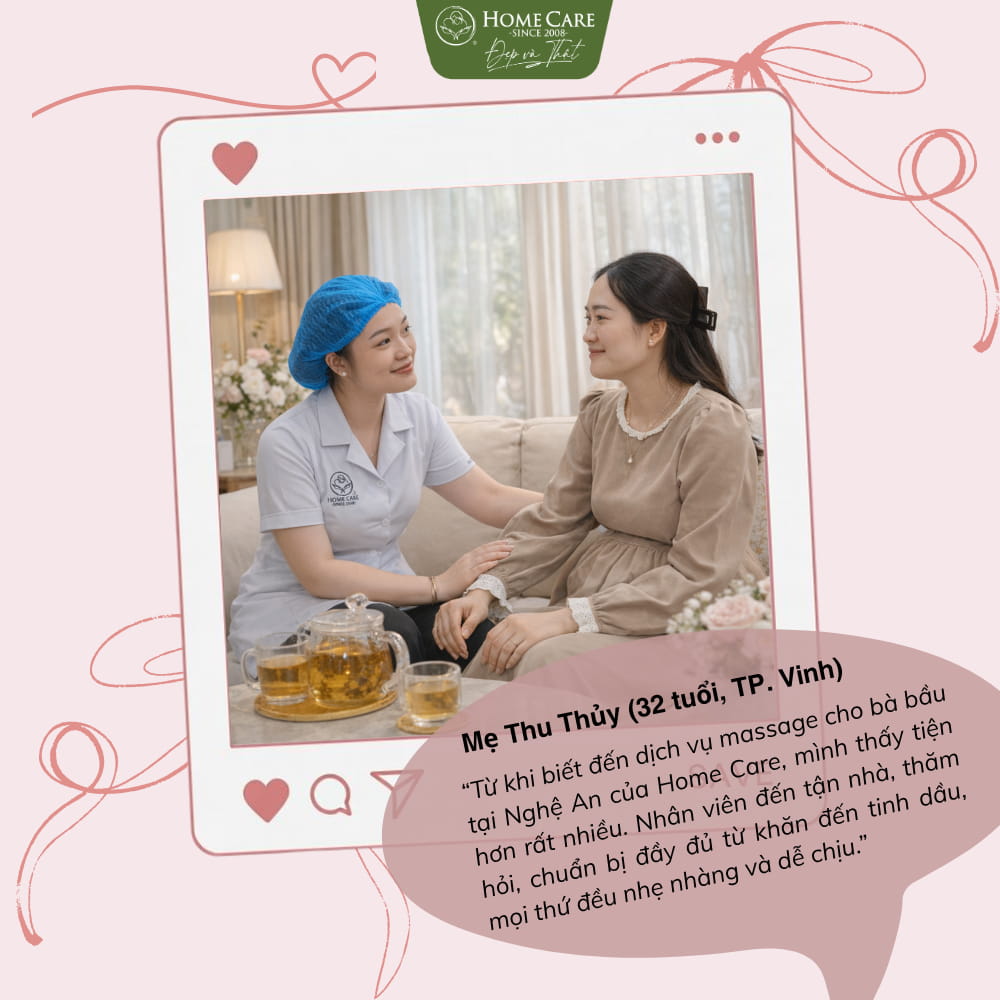 Mẹ bầu tại Nghệ An nói gì sau khi trải nghiệm massage bầu cùng Home Care