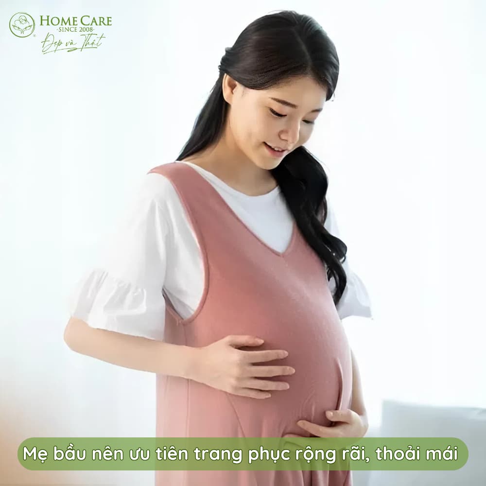 Mẹ bầu nên ưu tiên trang phục rộng rãi, thoải mái