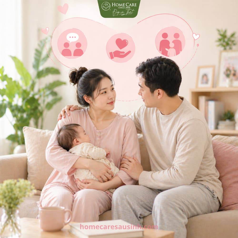 Mẹ nên chia sẻ cảm xúc với chồng/người thân