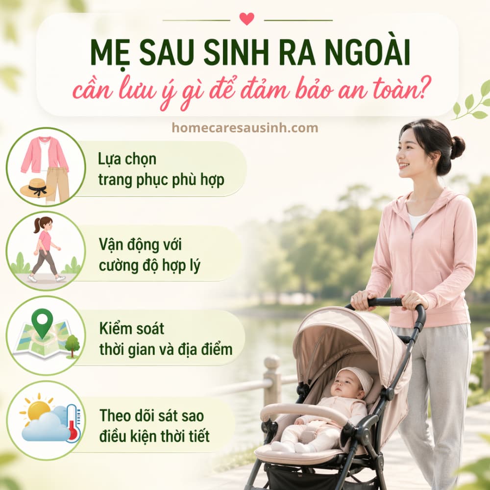 Mẹ sau sinh ra ngoài cần lưu ý gì?