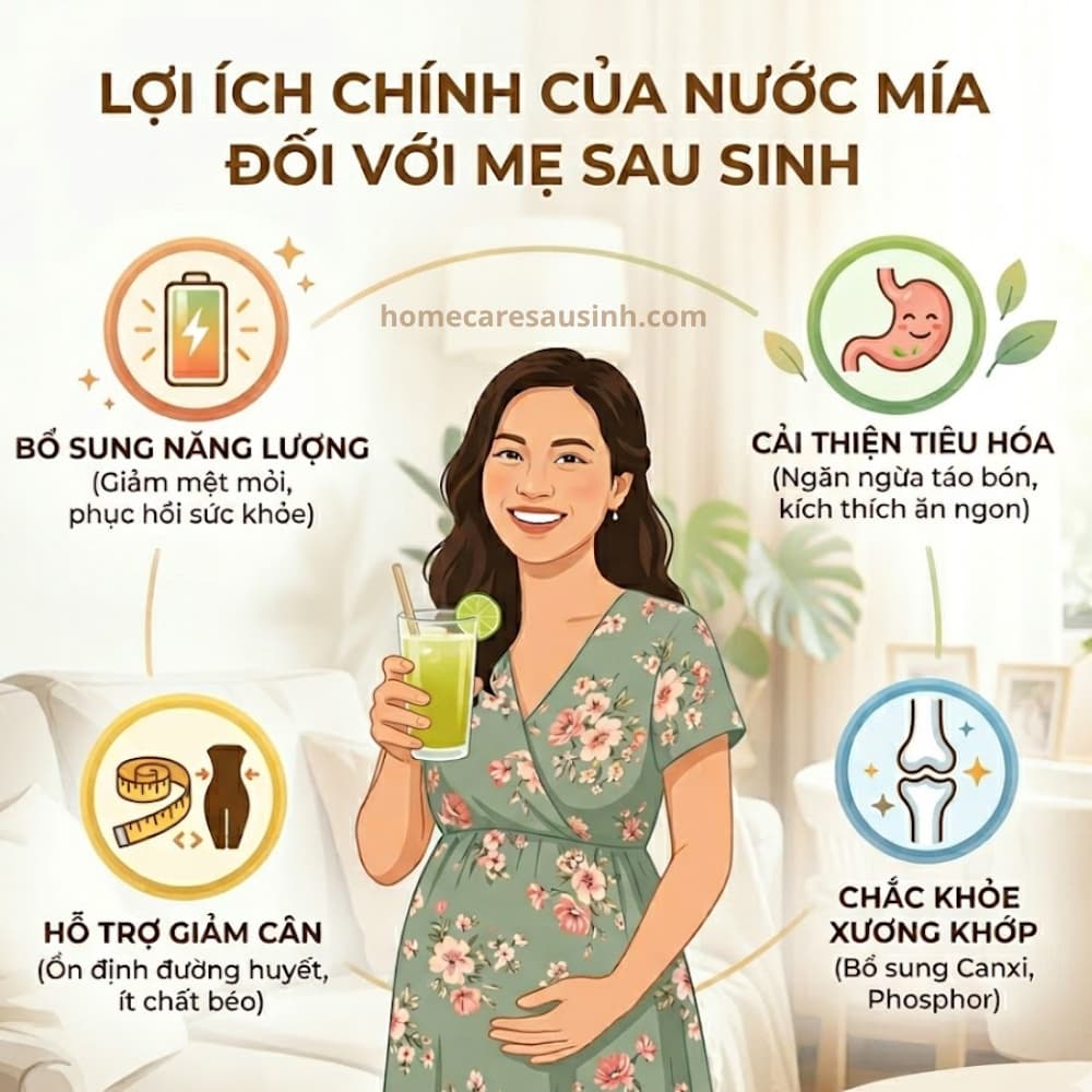 Lợi ích của nước mía đối với mẹ sau sinh
