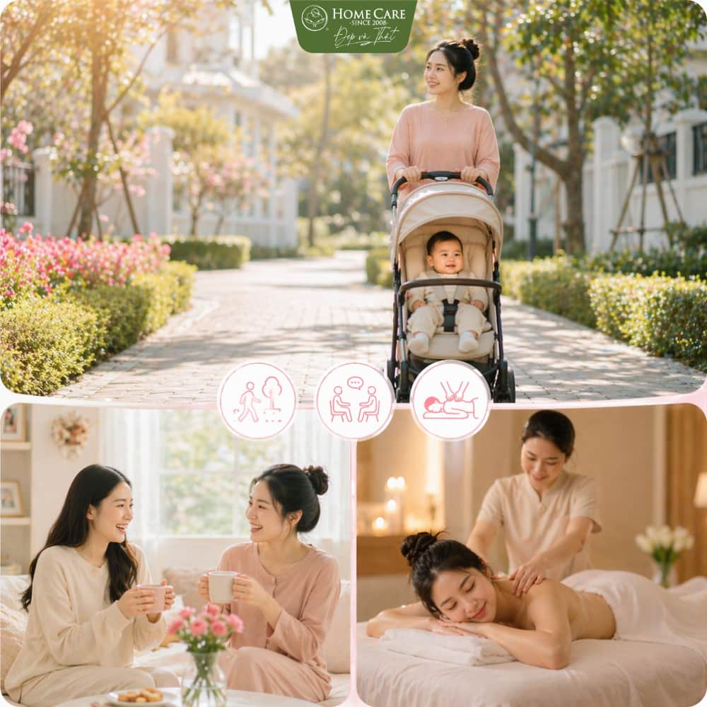 Tham gia các hoạt động giải trí giúp mẹ thư giãn tinh thần