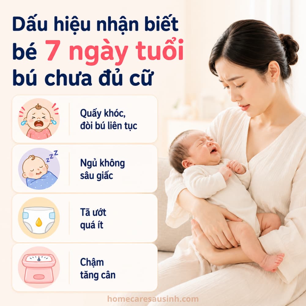 Dấu hiệu nhận biết trẻ 7 ngày tuổi bú chưa đủ cữ