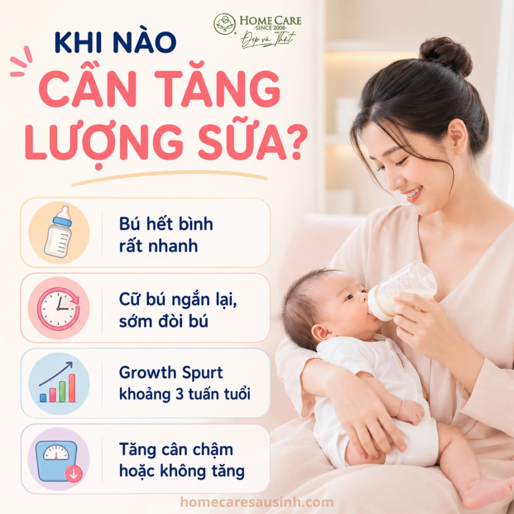 Khi nào cần tăng lượng sữa cho bé?