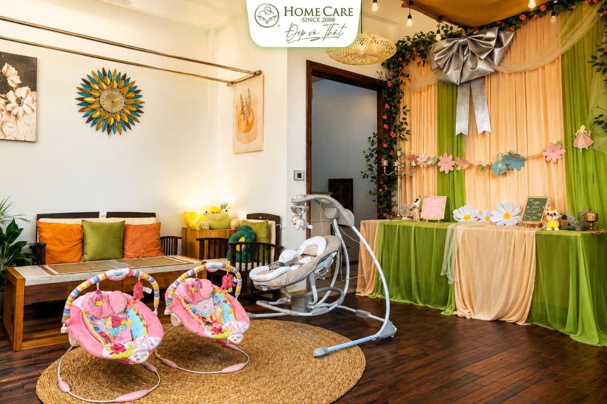 Không gian tổ chức tiệc đầy tháng cho bé tại Home Care