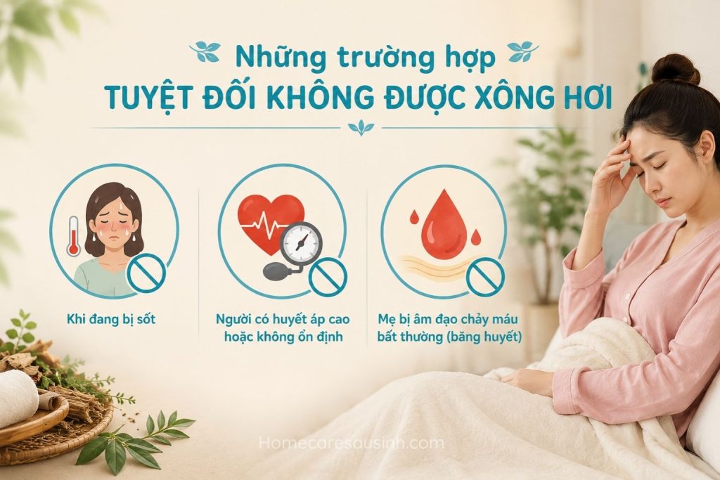 những lưu ý khi xông hơi toàn thân sau sinh