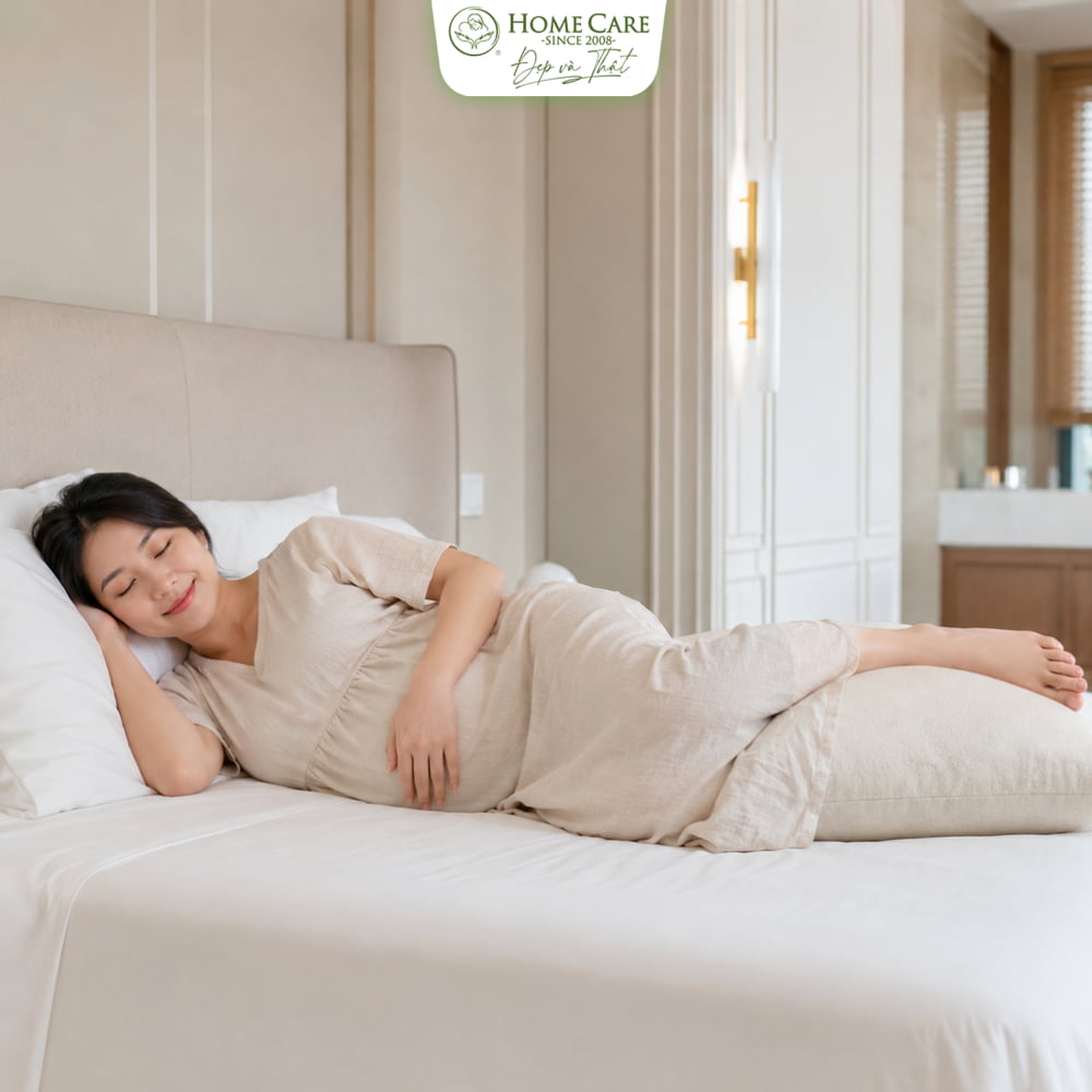 Nằm nghiêng sang trái, kê cao chân khi ngủ