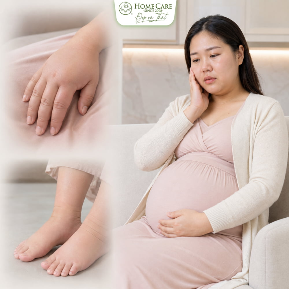 Tiền sản giật gây phù nề nghiêm trọng ở tay, chân, mặt