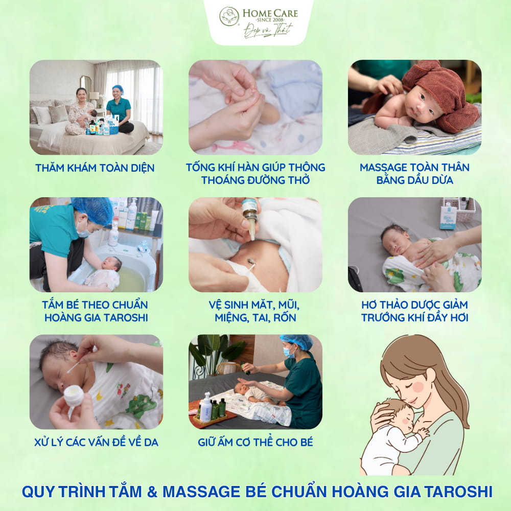 Quy trình tắm & massage bé toàn diện