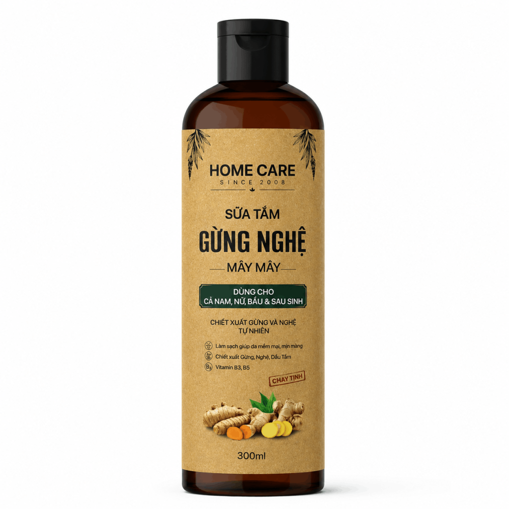[Mua 1 Tặng 1] Sữa Tắm Thảo Dược Gừng Nghệ Sạch Sâu, Ngăn Ngừa Mụn Trên Da