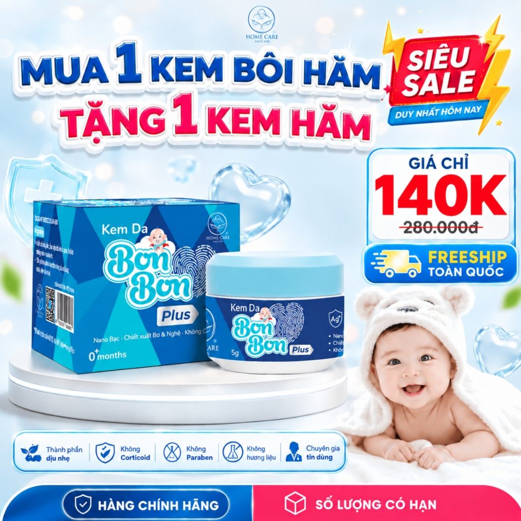 [Mua 1 Tặng 1] Kem Bôi Hăm Cho Bé Bon Bon Chính Hãng Home Care - Xử Lý Hăm Tã, Hăm Vùng Kín, Hăm Cổ