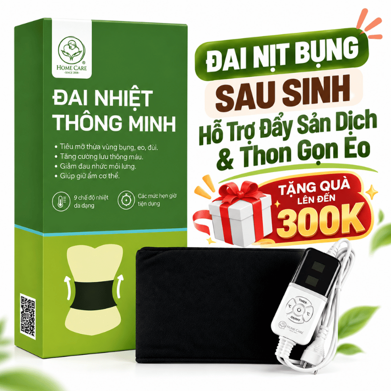 [Tặng quà lên đến 300K] Đai Nịt Bụng Sau Sinh Home Care - Hỗ Trợ Đẩy Sản Dịch & Thon Gọn Eo