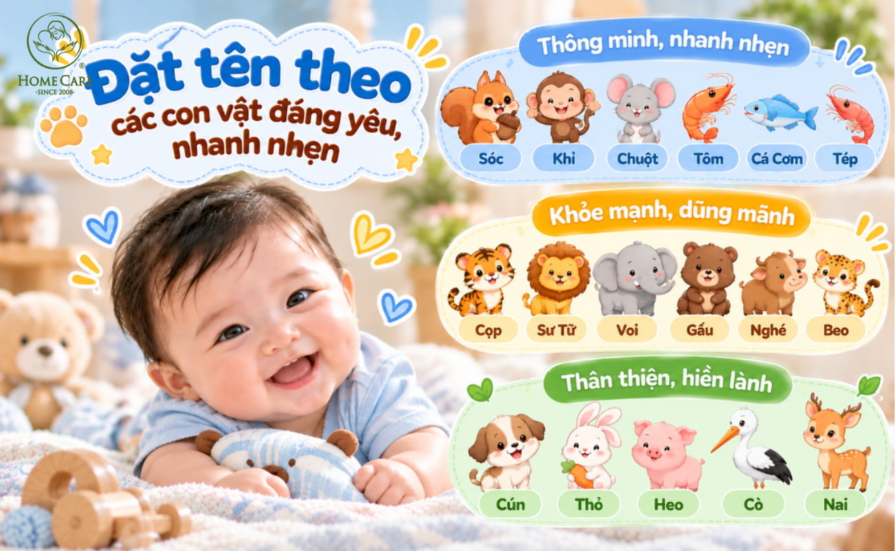 Đặt tên theo các con vật đáng yêu, nhanh nhẹn