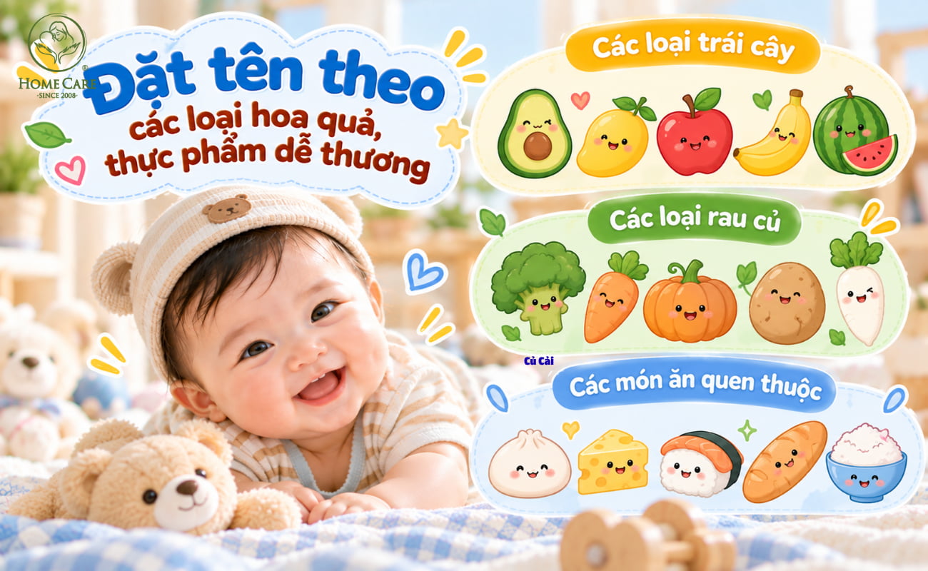 Đặt tên theo các loại hoa quả, thực phẩm dễ thương