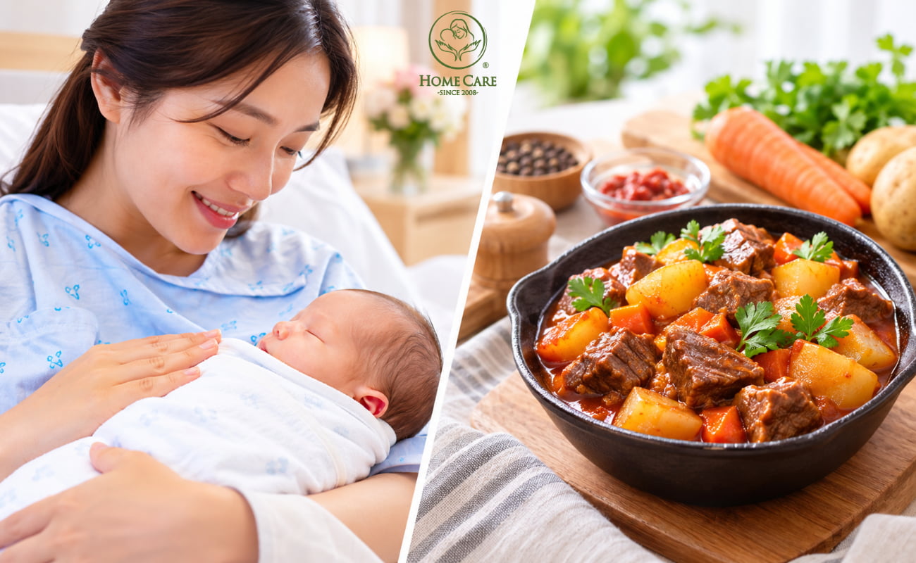 Giải đáp: Sinh mổ ăn thịt bò được không?