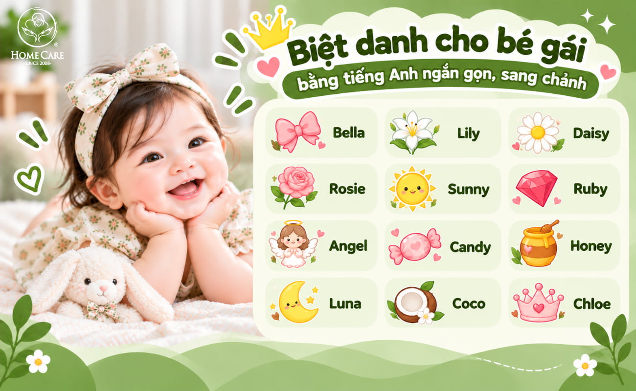 Biệt danh cho bé gái bằng tiếng Anh ngắn gọn, sang chảnh