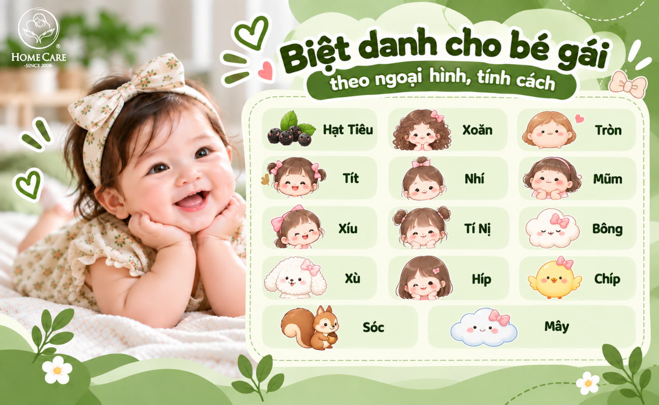 Biệt danh cho bé gái theo ngoại hình, tính cách