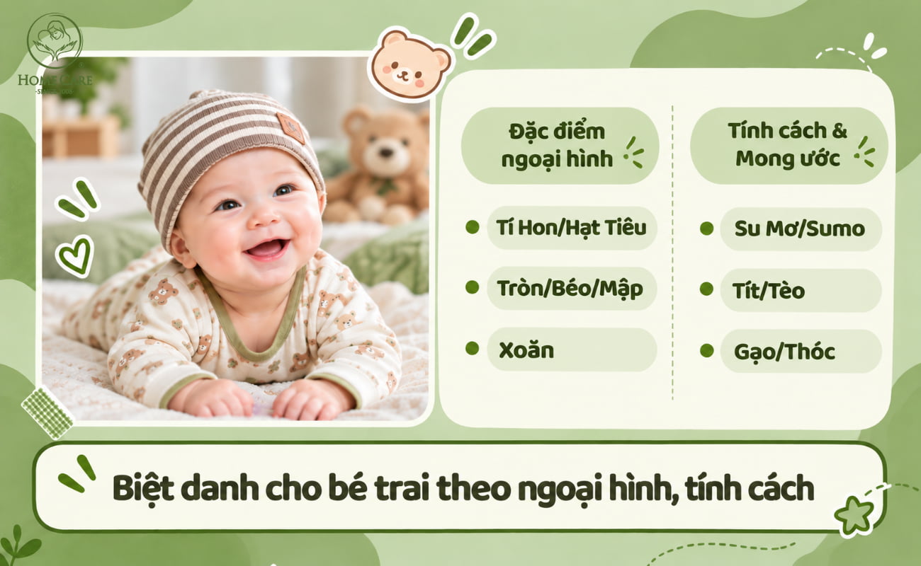 Biệt danh cho bé trai theo ngoại hình, tính cách