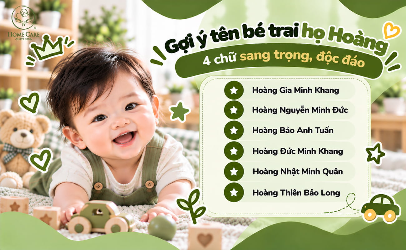 Danh sách tên bé trai họ Hoàng 4 chữ sang trọng, độc đáo