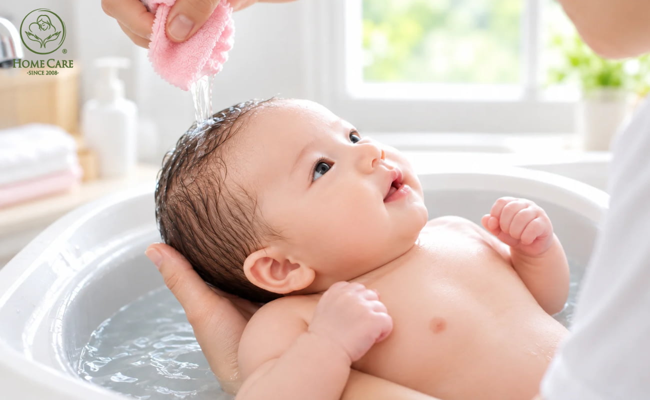 Bước 2: Làm ướt tóc và thoa dầu gội 