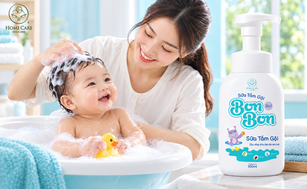 Sữa tắm gội Bon Bon – Lựa chọn dịu nhẹ nâng niu làn da bé yêu từ những ngày đầu đời