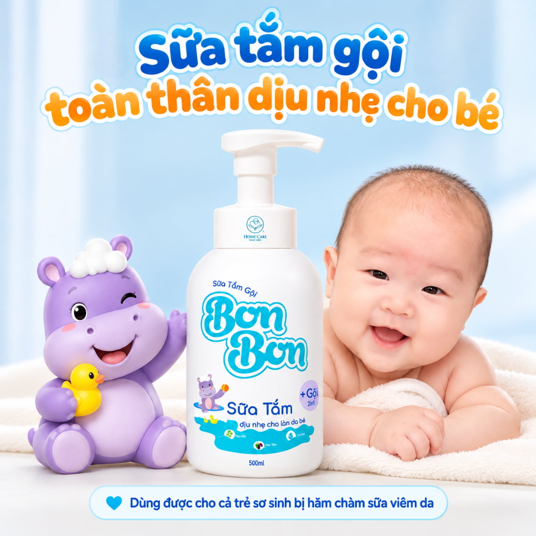 Sữa tắm gội toàn thân cho bé Bon Bon Home Care