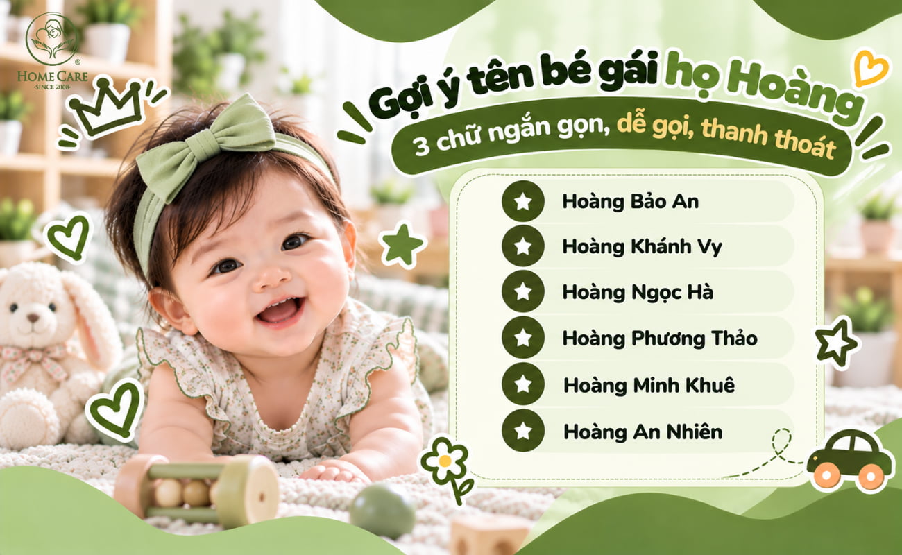 Tên bé gái họ Hoàng 3 chữ ngắn gọn, dễ gọi, thanh thoát