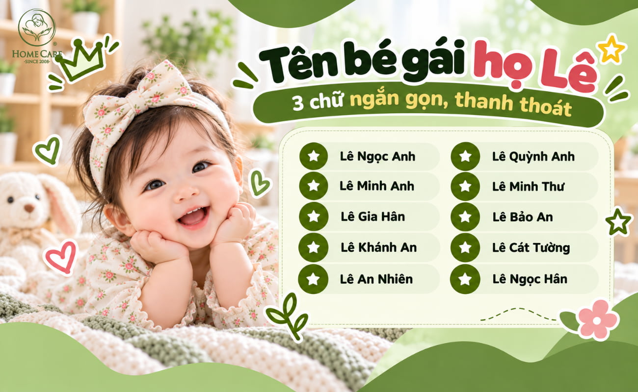 Tên bé gái họ Lê 3 chữ ngắn gọn, thanh thoát