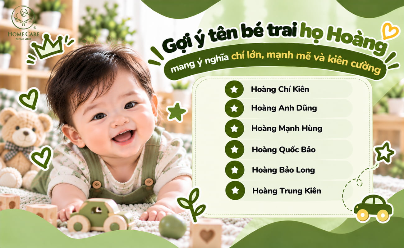 Tên bé trai họ Hoàng mang ý nghĩa chí lớn, mạnh mẽ và kiên cường