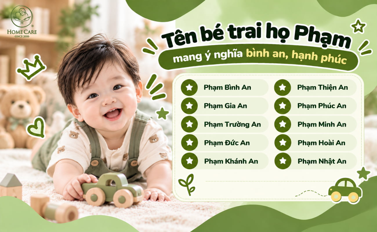 Tên bé trai họ Phạm mang ý nghĩa bình an, hạnh phúc
