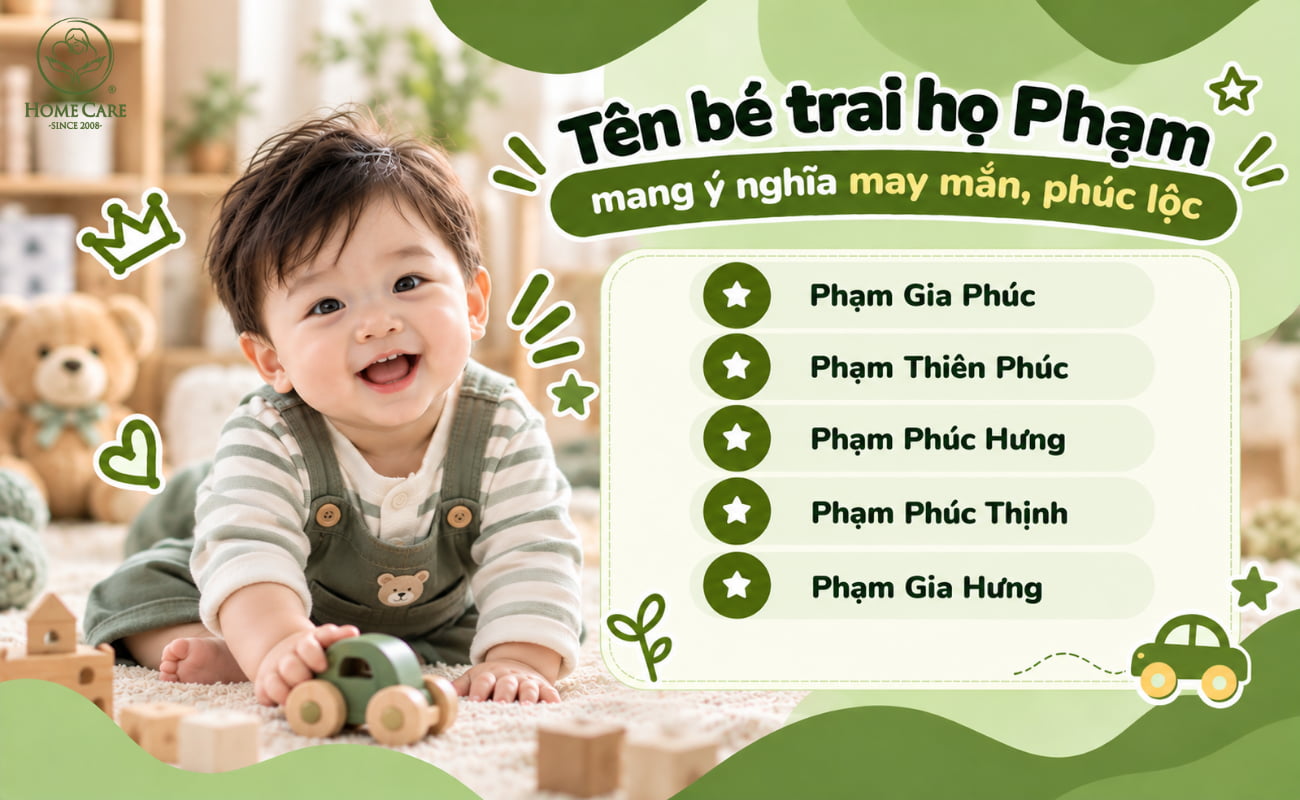Tên bé trai họ Phạm mang ý nghĩa may mắn, phúc lộc