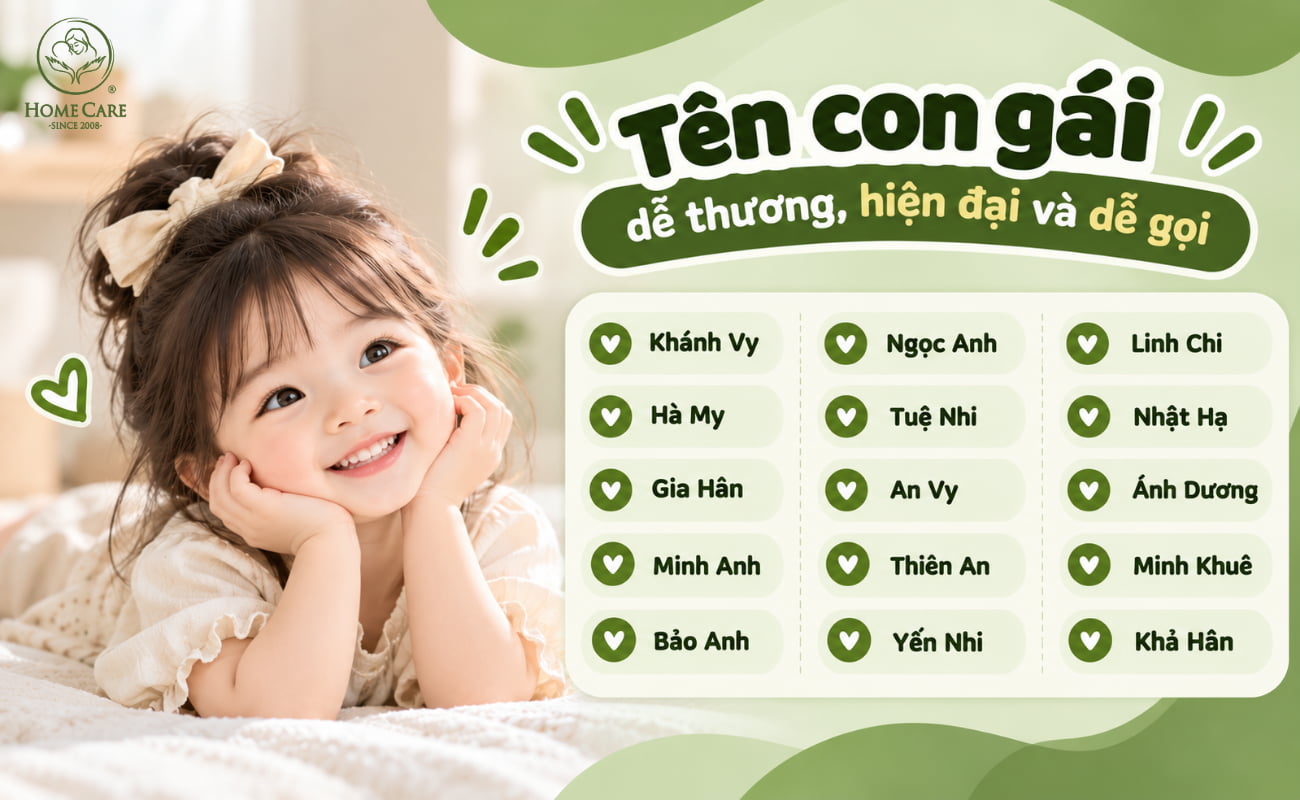 Tên con gái dễ thương, hiện đại và dễ gọi