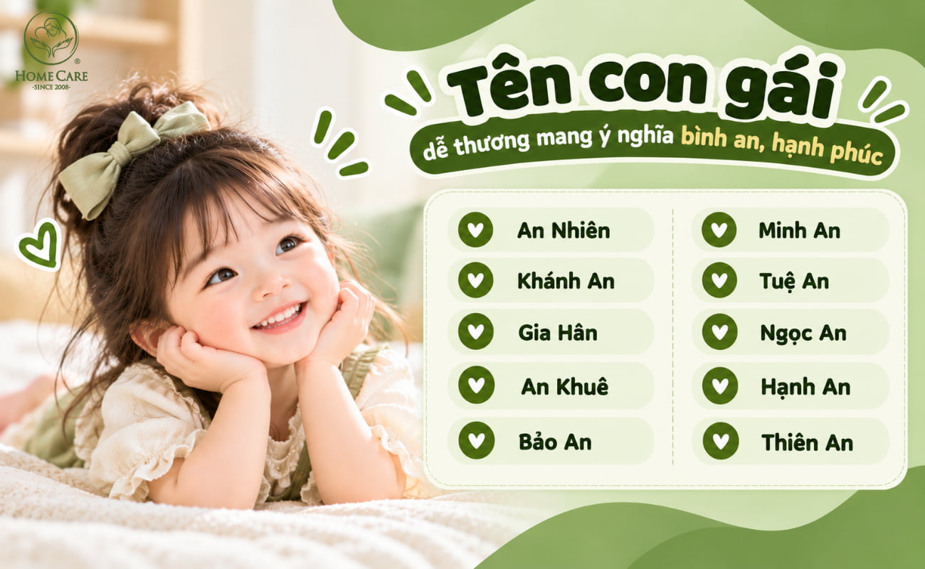 Tên con gái dễ thương mang ý nghĩa bình an, hạnh phúc