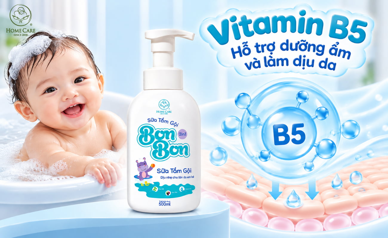 Vitamin B5 - Hỗ trợ dưỡng ẩm và làm dịu da